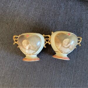 Vintage Heart-Shaped Cherub Cups
